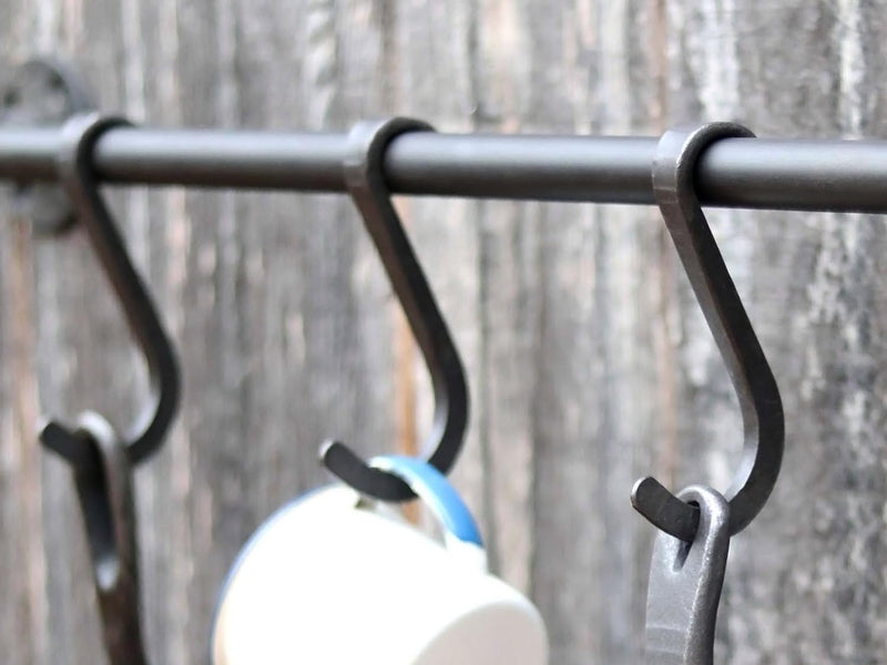 S Hooks, Hanging Pots Pans | Black Iron Pipe Pot Rack - Echo Hill Forge