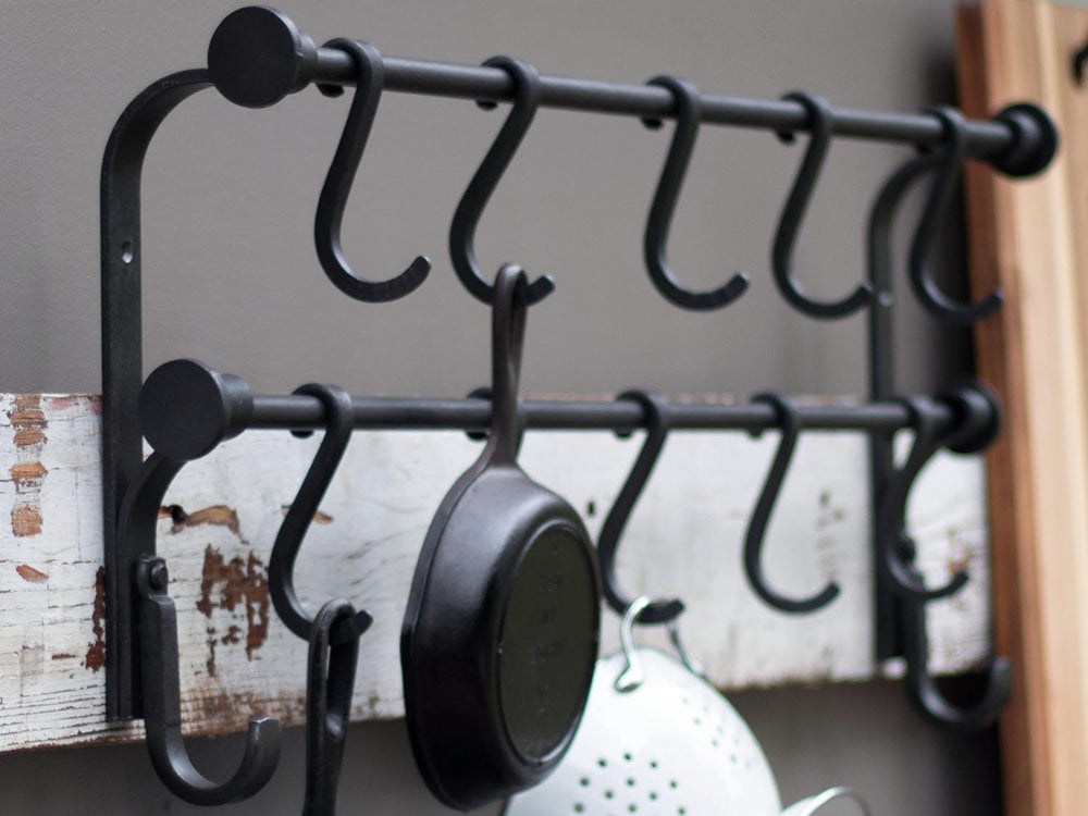 Handmade Wall Mount Pot Rack | Unique Modern Look | EHF - Echo Hill Forge
