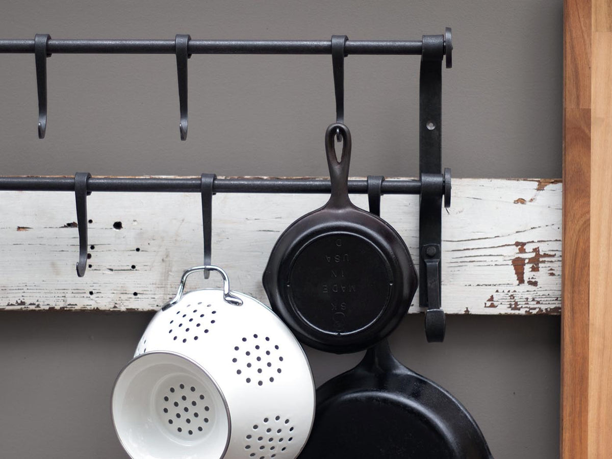 Hand popular forged wall mounted pot rack